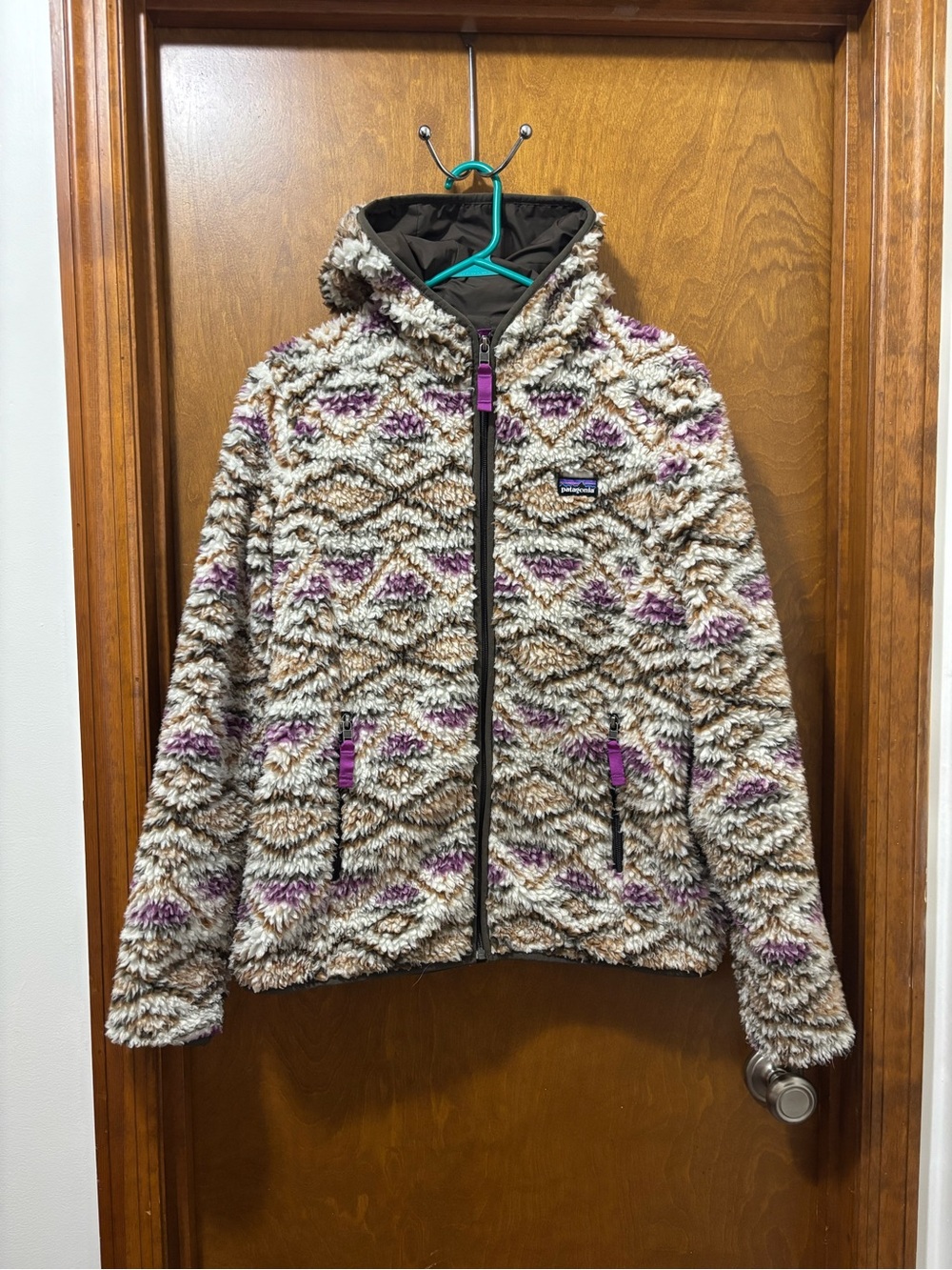 Patagonia Luna Dusk Hooded Full Zip Lined Fleece, W's Large, Aiyna:  Raw Linen